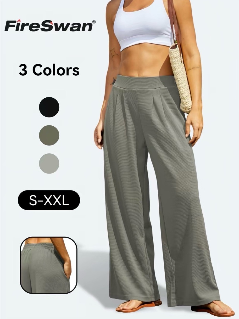 Women's Wide Leg Pleated Lounge Pants